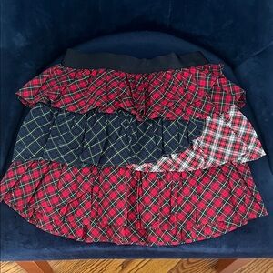 Ralph Lauren Plaid Layered Skirt in Red, black, navy, green